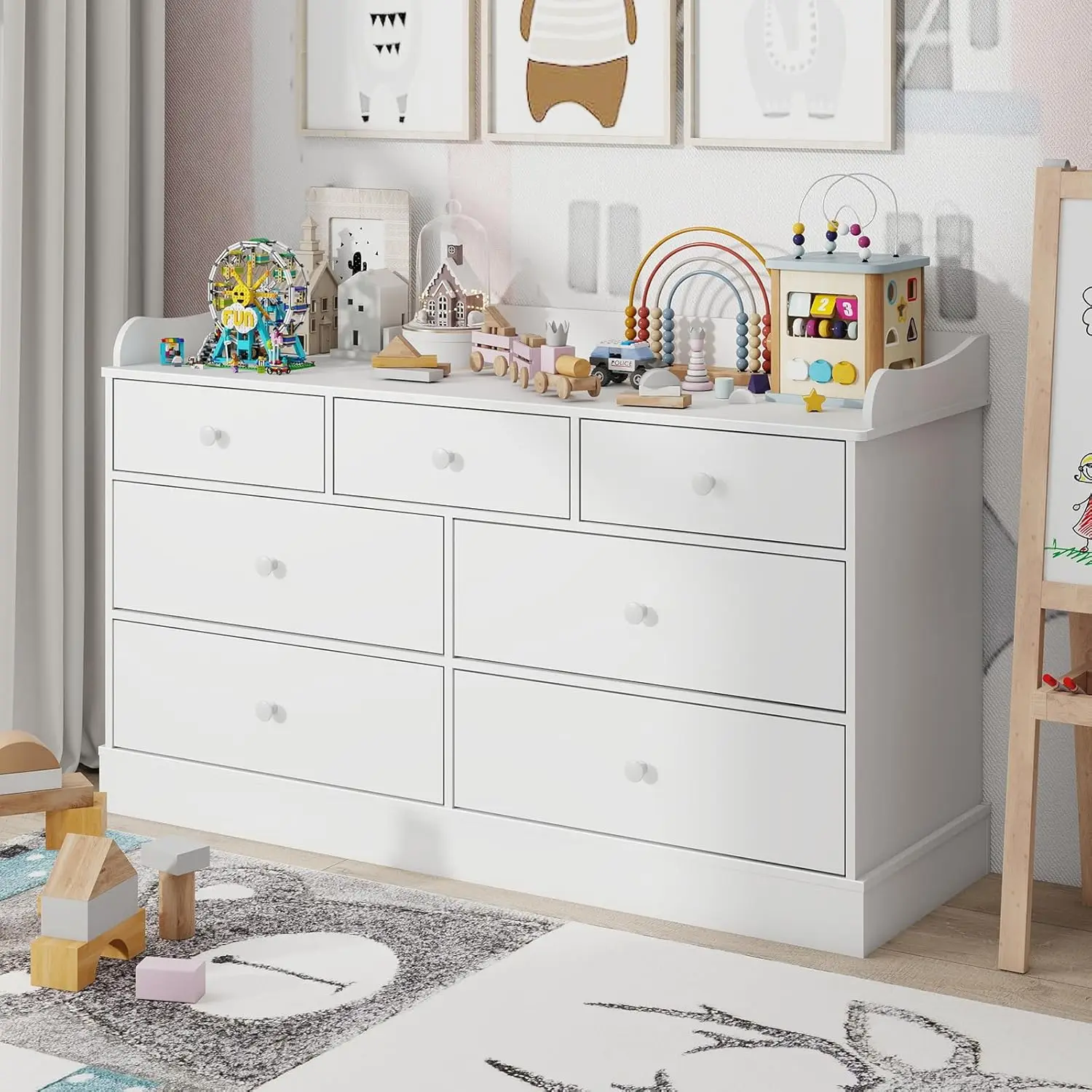 Kids Dresser Cabinet with 7 Dr - đánh giá và giá Baby Nursery Chest Of Drawers