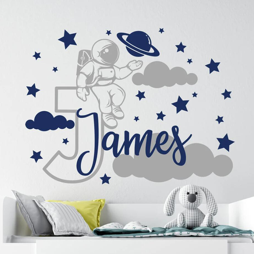 Custom Name Cartoon Space Astr - đánh giá và giá Baby Nursery Decor Boy