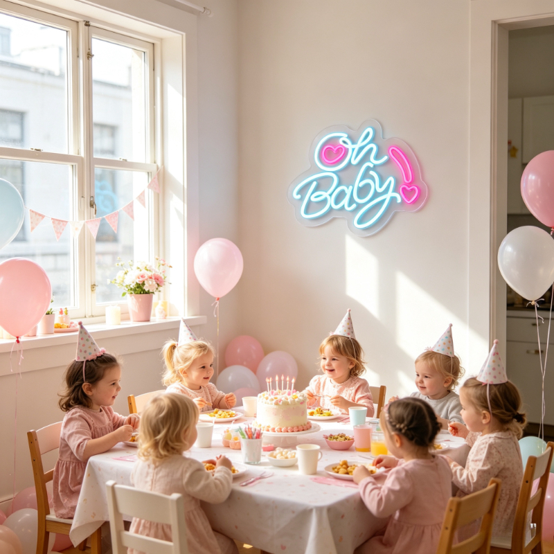 Oh Baby Neon Sign LED Wall Art - đánh giá và giá Baby Nursery Pink