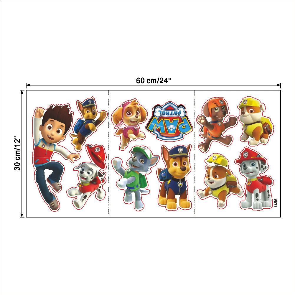 Cartoon Pawed Patrol Wall Stic - đánh giá và giá Baby Nursery Wall Mural