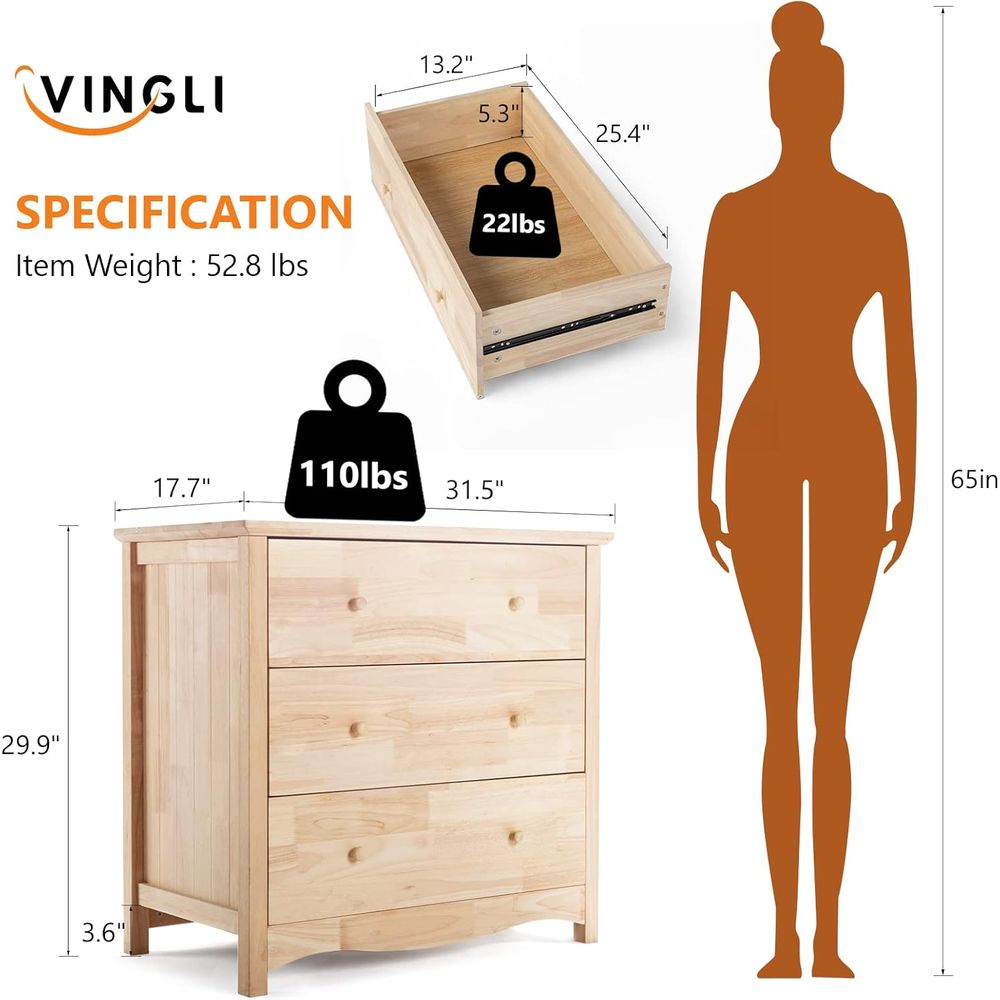 Natural Rubber Wood Chest for  - đánh giá và giá Baby Nursery Chest Of Drawers