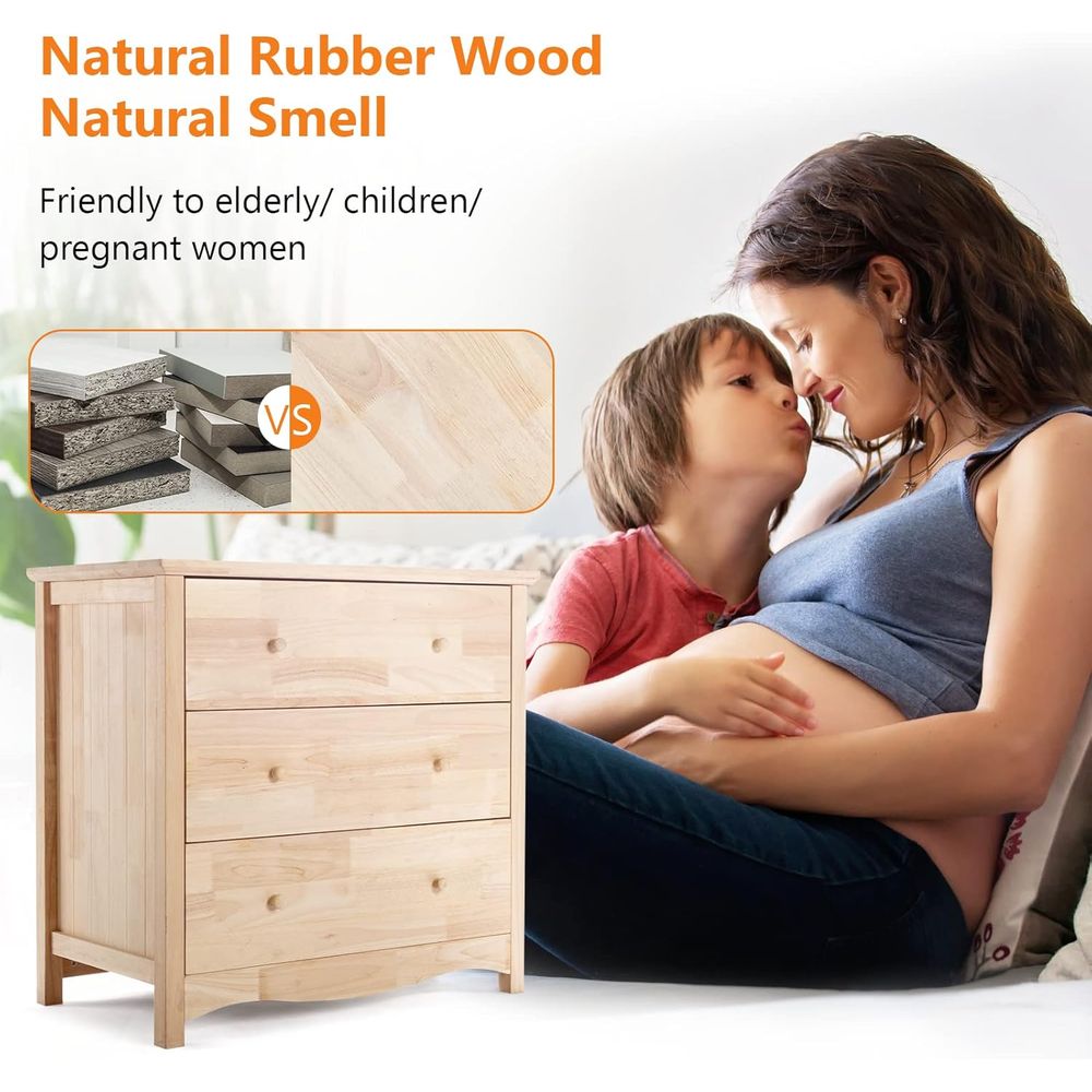 Natural Rubber Wood Chest for  - đánh giá và giá Baby Nursery Chest Of Drawers