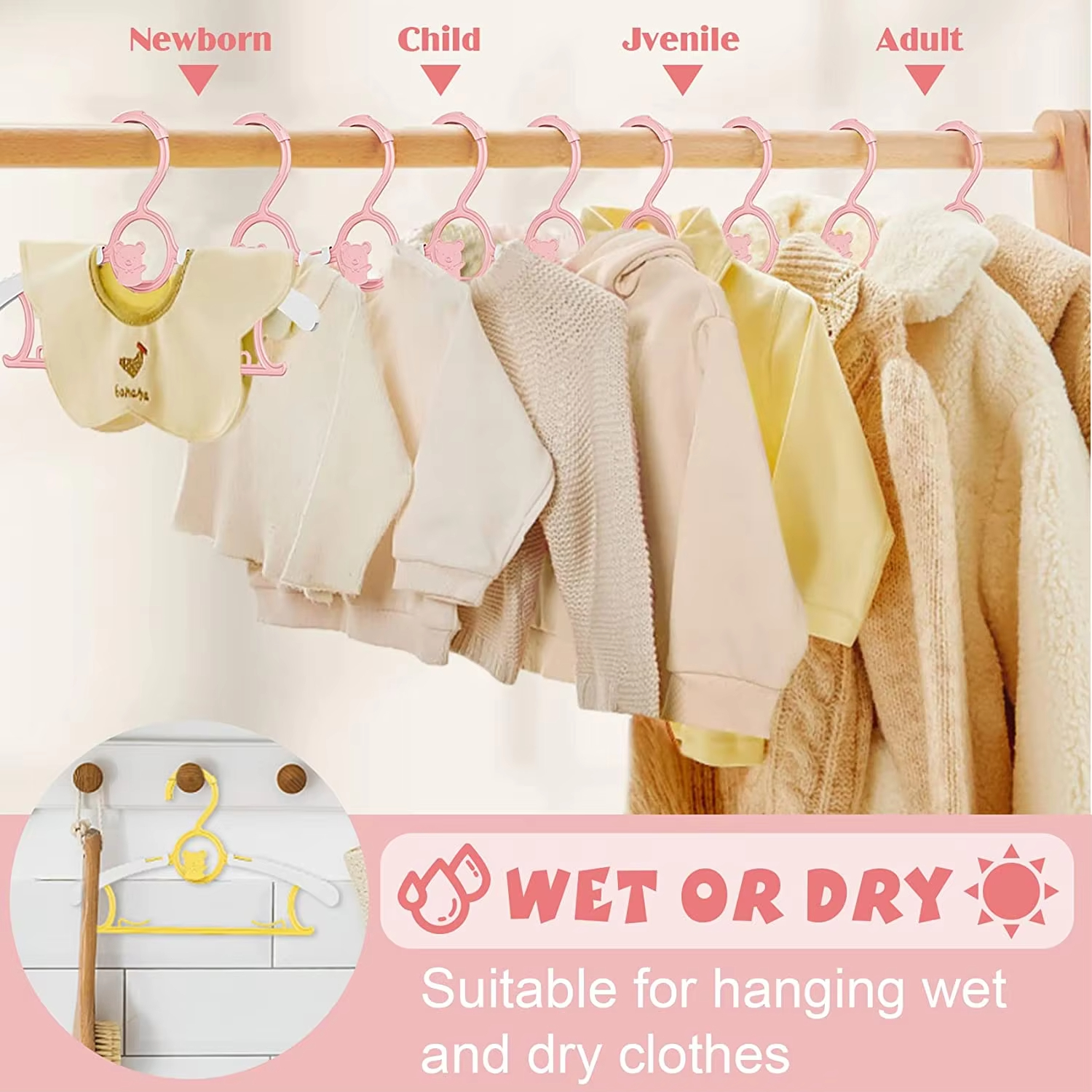 10Pack Anti-Slip Baby Clothes  - đánh giá và giá Closet Organizer Baby