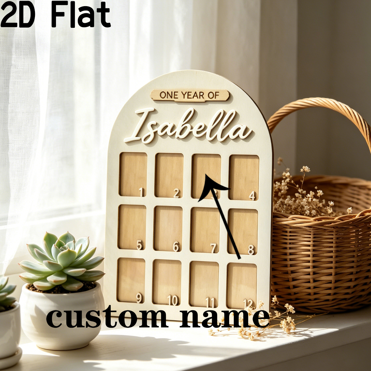 1Pc Custom Photo Record Board  - đánh giá và giá Baby Nursery Ornaments