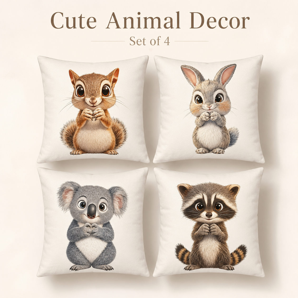 Cute Animal 2D Flat Printed Pe - đánh giá và giá Baby Nursery Cushion