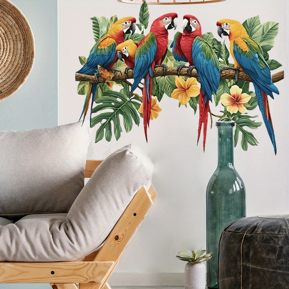 3Pcs Parrots on Branch Wall St - đánh giá và giá Baby Nursery Wall Mural