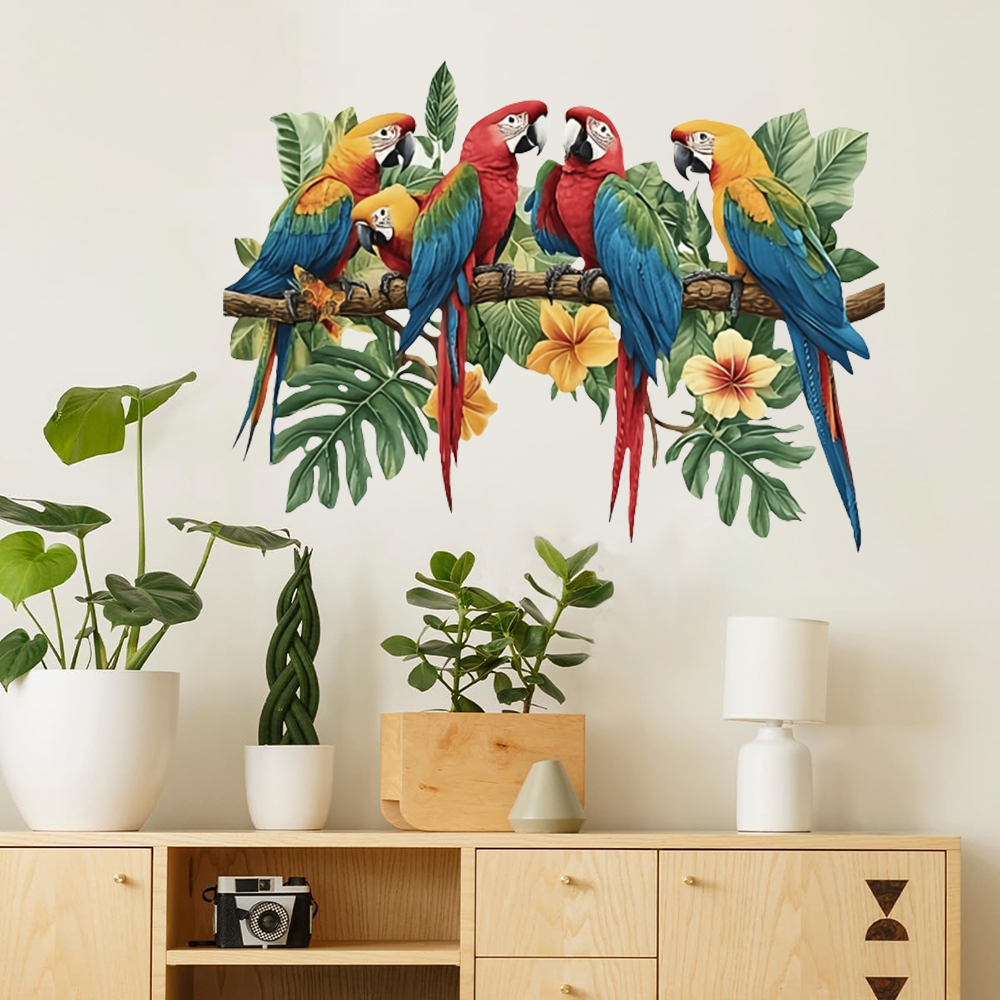 3Pcs Parrots on Branch Wall St - đánh giá và giá Baby Nursery Wall Mural