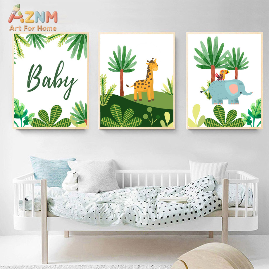 Cute Jungle Safari Nursery Wal - đánh giá và giá Baby Nursery Decor Boy