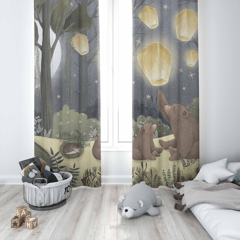 Woodland Nursery Curtains Anim - đánh giá và giá Baby Nursery Blackout Curtains