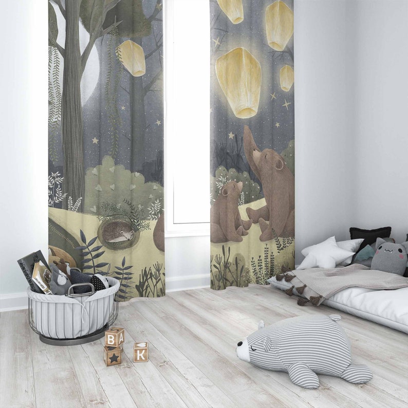 Woodland Nursery Curtains Anim - đánh giá và giá Baby Nursery Blackout Curtains
