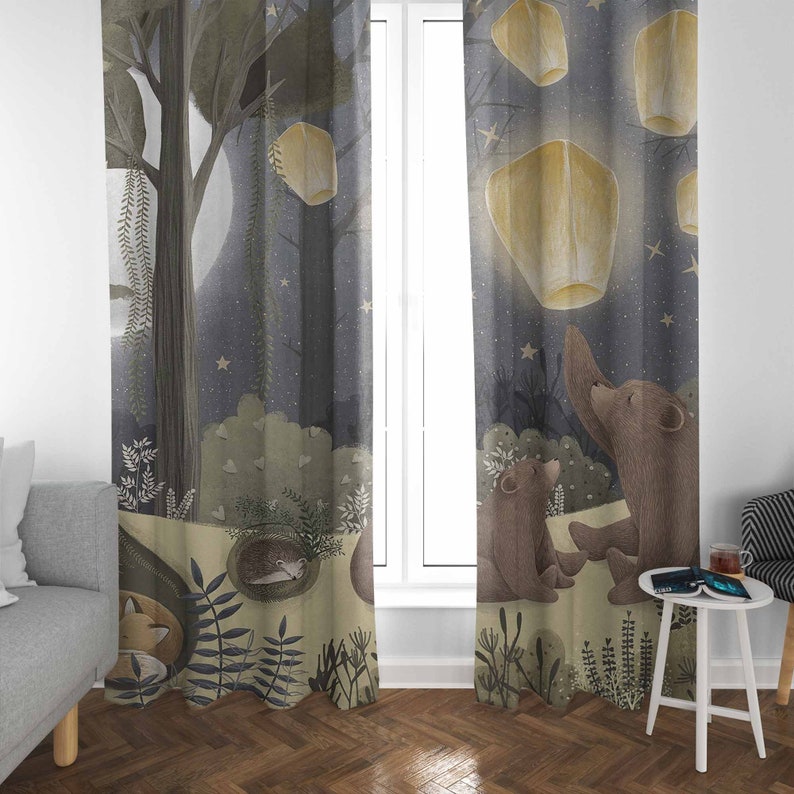Woodland Nursery Curtains Anim - đánh giá và giá Baby Nursery Blackout Curtains