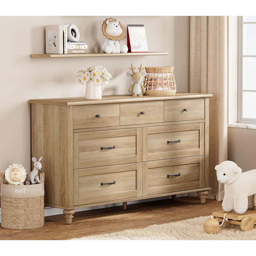 Wide Kids Dresser with 7 Drawe - đánh giá và giá Baby Nursery Chest Of Drawers