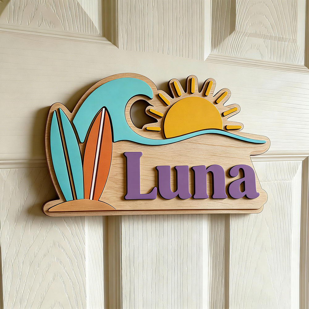 Custom Beach Wave Surfboard Su - đánh giá và giá Baby Nursery Ocean Theme