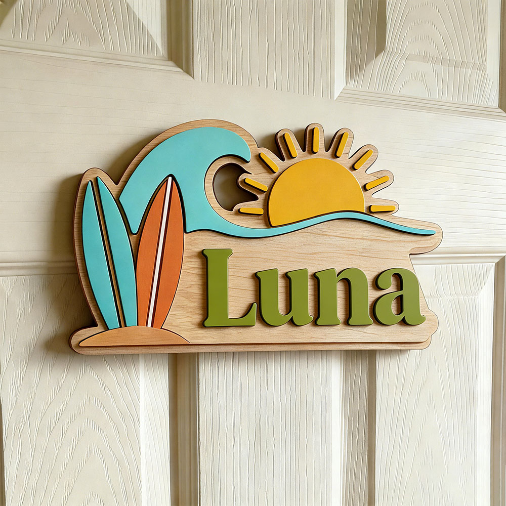Custom Beach Wave Surfboard Su - đánh giá và giá Baby Nursery Ocean Theme