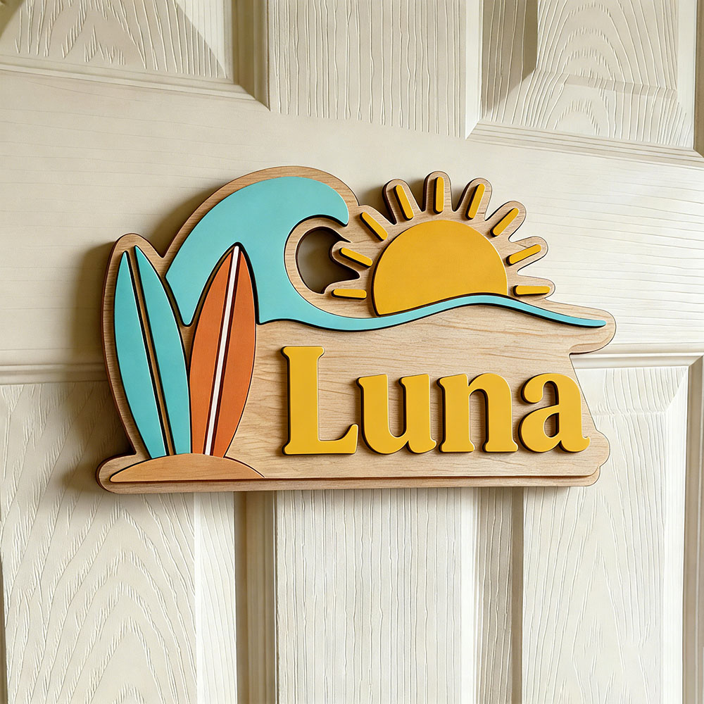 Custom Beach Wave Surfboard Su - đánh giá và giá Baby Nursery Ocean Theme