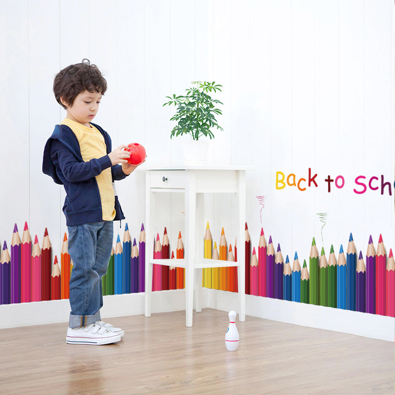Cartoon Colour Pencil Baseboar - đánh giá và giá Baby Nursery Wall Mural