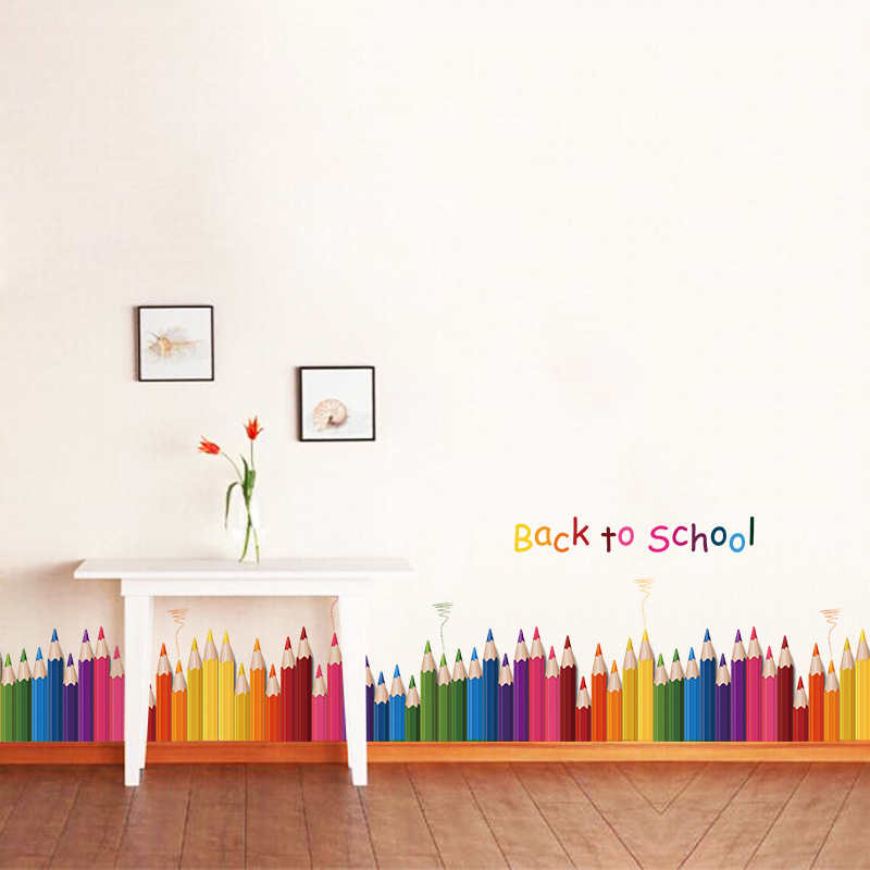 Cartoon Colour Pencil Baseboar - đánh giá và giá Baby Nursery Wall Mural
