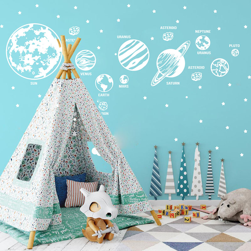 Large Planets Solar System Spa - đánh giá và giá Baby Nursery Wall Mural