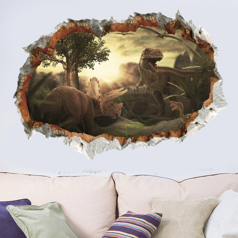 3d vivid Dinosaur Wall Sticker - đánh giá và giá Baby Nursery Wall Mural