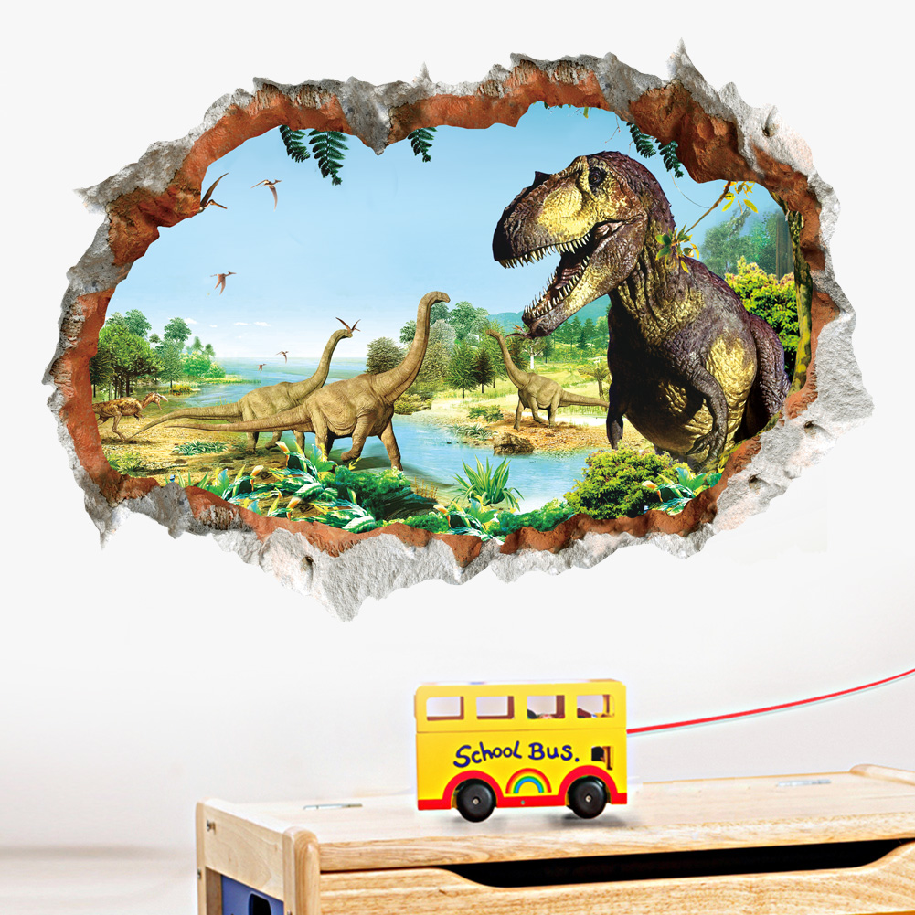 3d vivid Dinosaur Wall Sticker - đánh giá và giá Baby Nursery Wall Mural