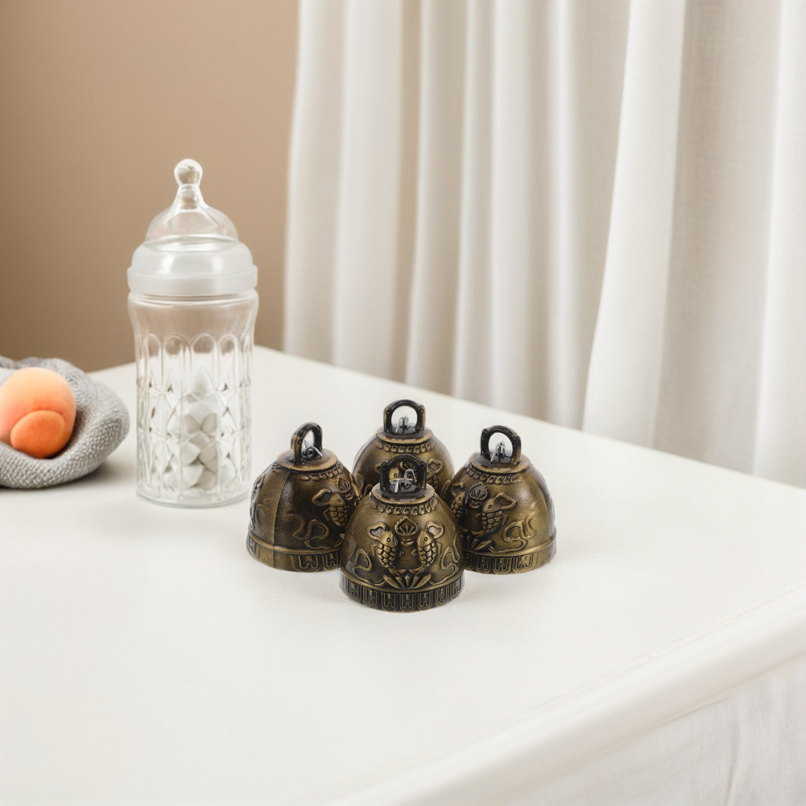 4Pcs Alloy Vintage Bell Pendan - đánh giá và giá Baby Nursery Vintage