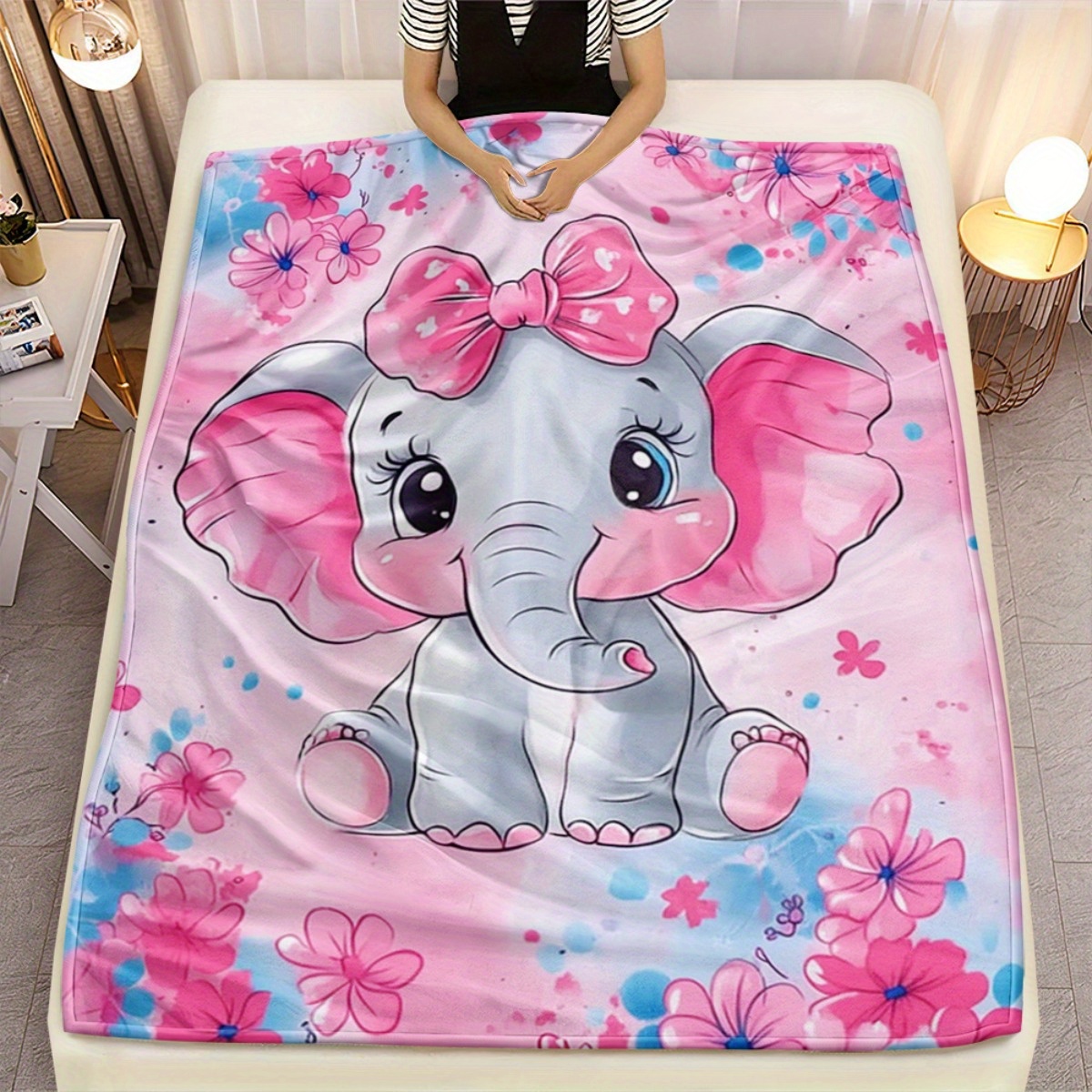 1pc Cute Pink Elephant with Bo - đánh giá và giá Baby Nursery Themes Girl