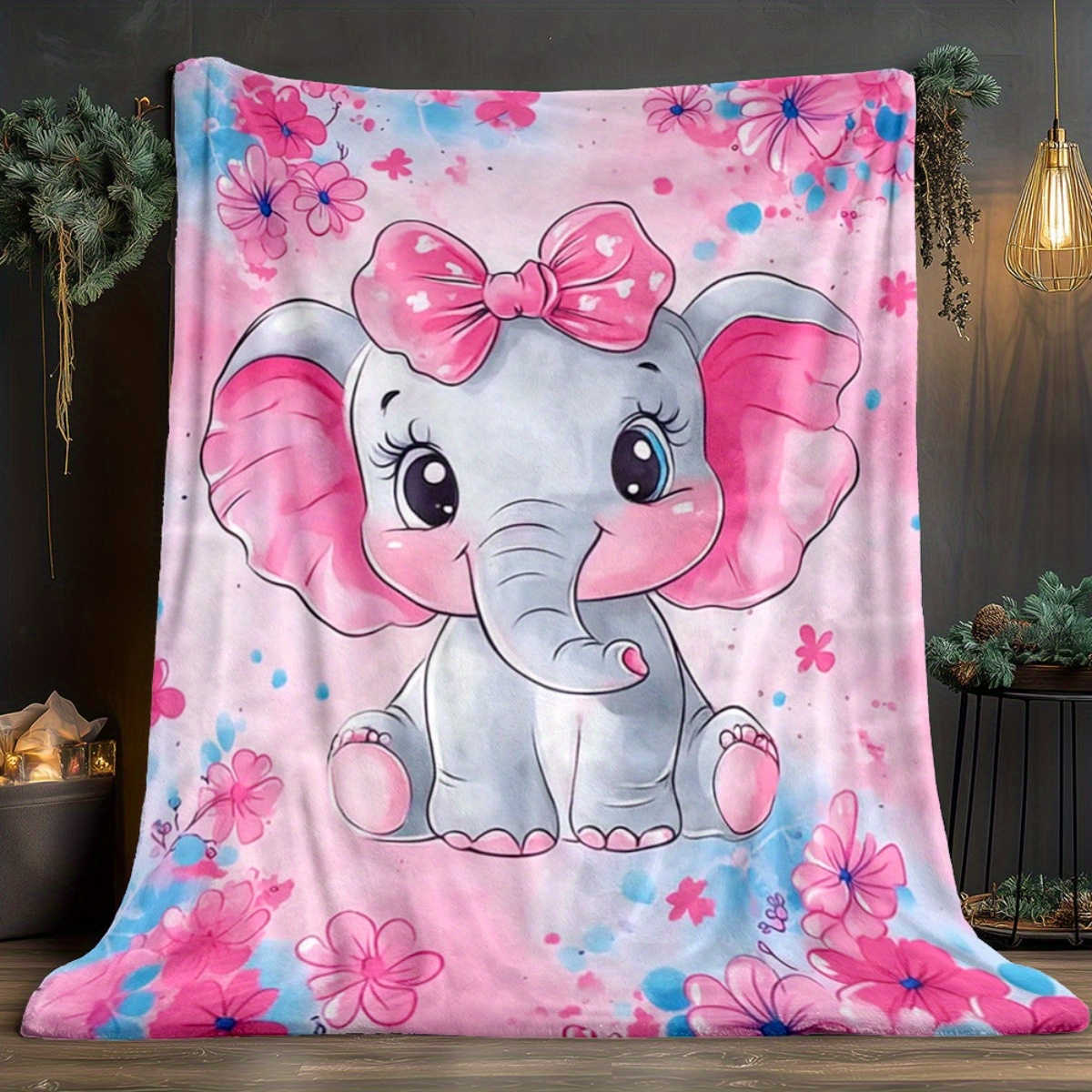 1pc Cute Pink Elephant with Bo - đánh giá và giá Baby Nursery Themes Girl