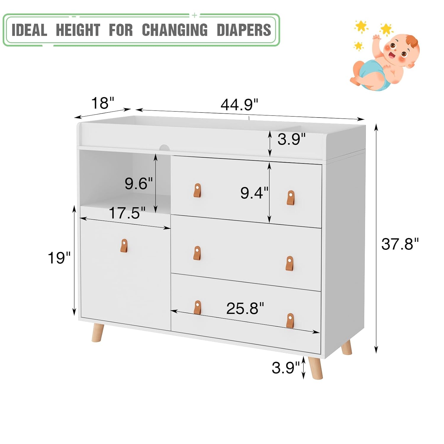 Baby Dresser Changing Table wi - đánh giá và giá Baby Nursery Chest Of Drawers