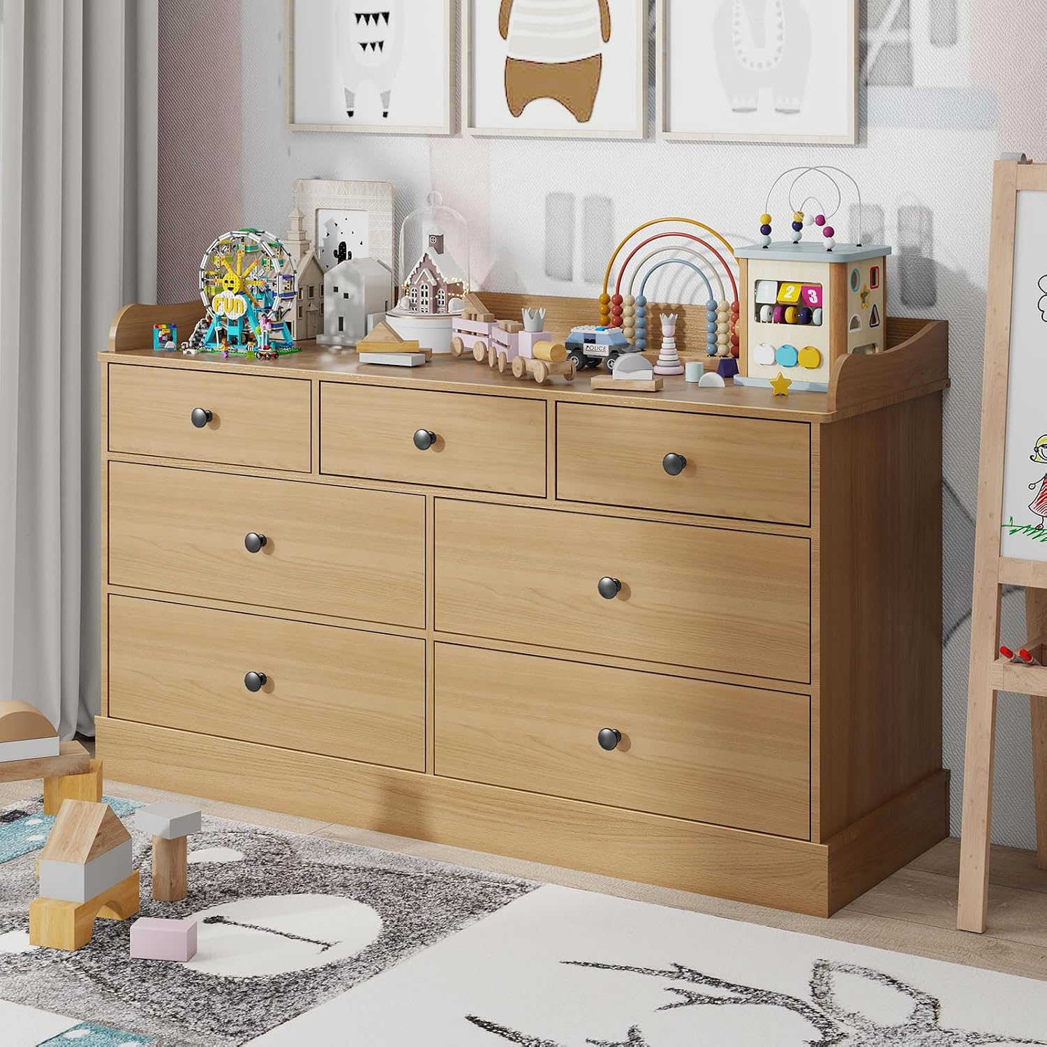 Kids Dresser Cabinet with 7 Dr - đánh giá và giá Baby Nursery Chest Of Drawers