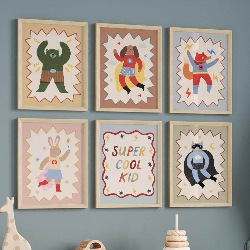 Funny Cartoon Super Cool Kid N - đánh giá và giá Baby Nursery Ornaments