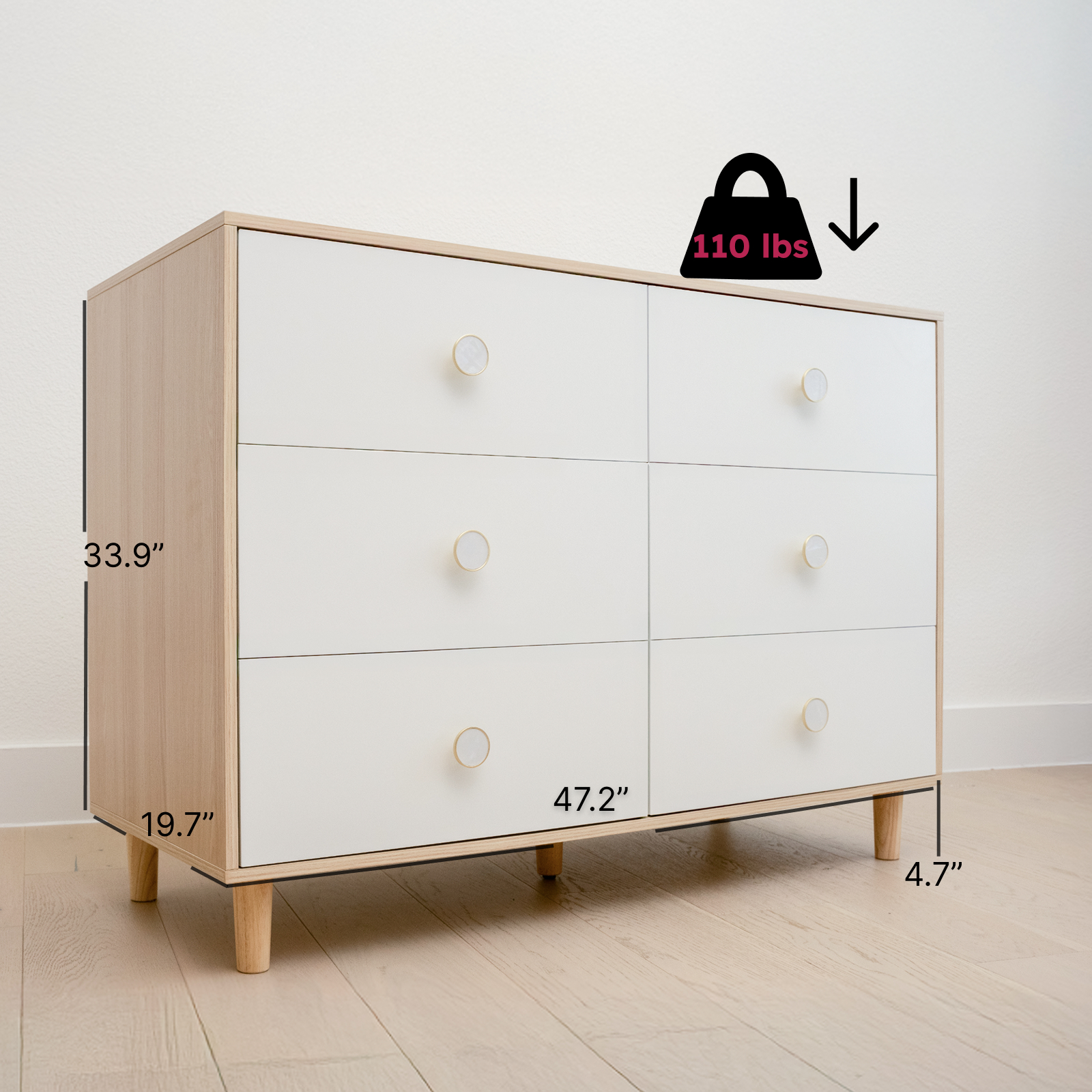 White Baby Dresser 6-Drawer St - đánh giá và giá Baby Nursery Chest Of Drawers